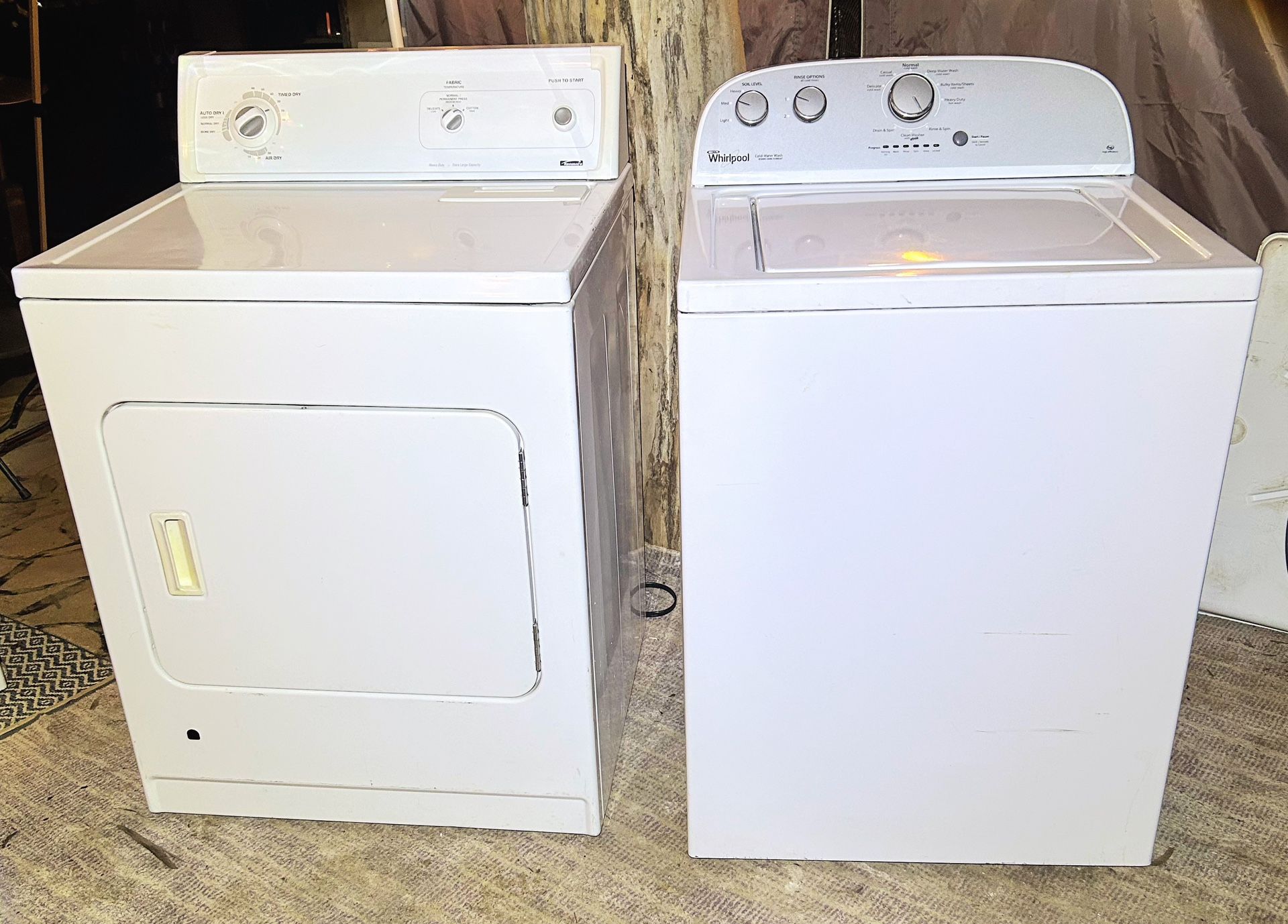 WHIRLPOOL WASHER & KENMORE DRYER