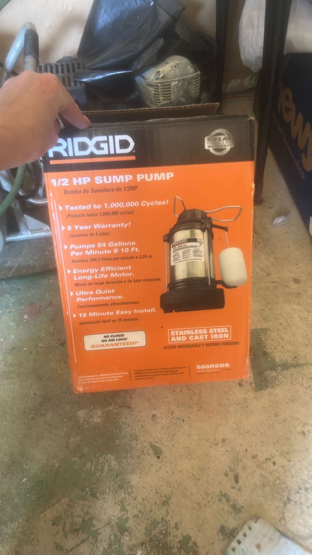 Brand New Ridgid Sump Pump