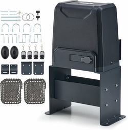 Automatic Gate Opener, HomeLink Compatible Sliding Gate Opener for 3300lb 40ft Gates, Electric 550W Chain Operated Gate Opening Kit with IR Sensors Re