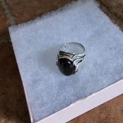 POLISHED TIGEREYE CABECHON STAINLESS STEEL FOREVER WEAR NEW SIZE 8 RING