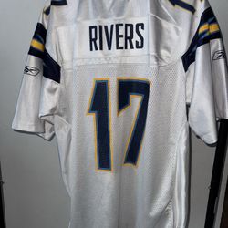 White Reebok NFL Rivers 17 Jersey M