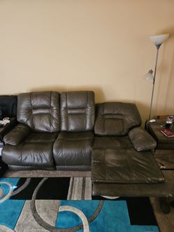 Reclining Italian leather chairs/couch
