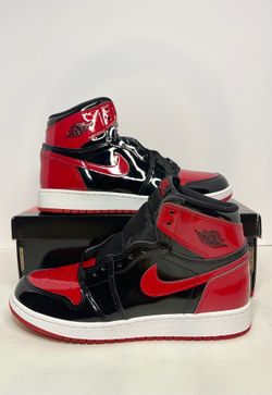 Air Jordan 1 High OG Retro Patent Bred Size 7Y Gradeschool