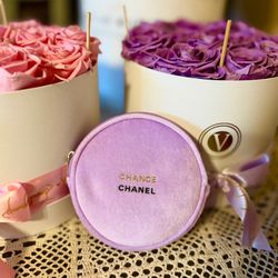 NIB Chanel Beauty Logo Pink Case Cosmetic Makeup Bag Pouch Clutch