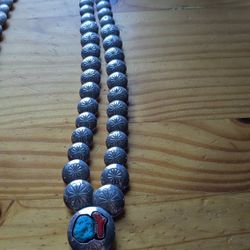 Vintage Native American Pillow Bead  Necklace