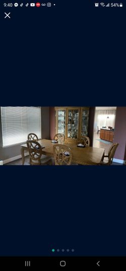 Dining Table And Hutch