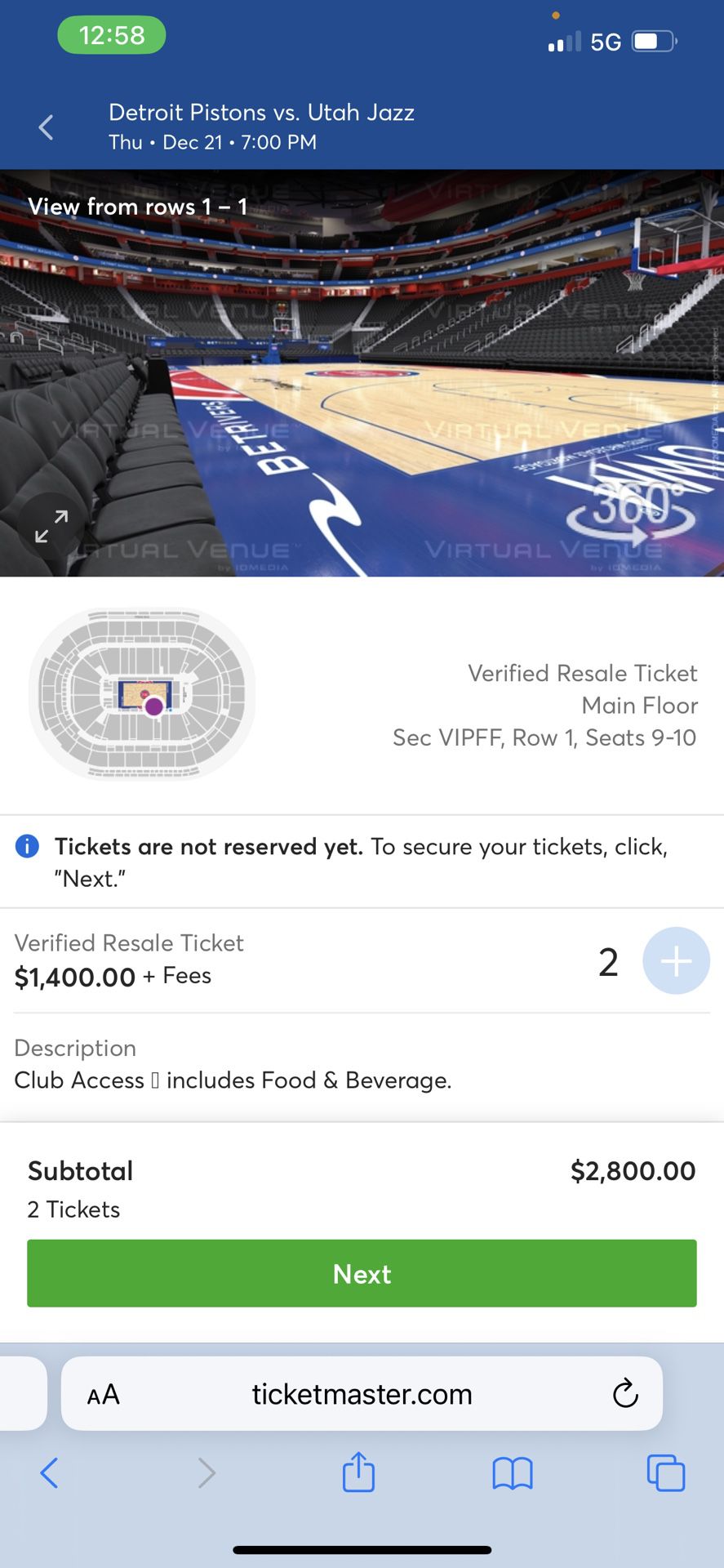 VIP Floor Tickets