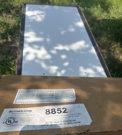 New Box of White Armstrong Lyra CAPZ Acoustic Ceiling Tiles 24"x48" (12 Pcs / 96 Sq Ft)