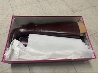 NIB Vince Camuto Skylie 2 Knee-High Wide Calf Rich Mahogany Leather Boots Size 7