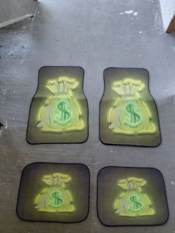 4 pcs money sign vehicle  mat
