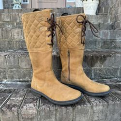 UGG Elsa Deco Quilt Boots – Women’s Size 11 Chestnut (Excellent Condition)