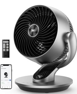 Dreo Smart Fan for Bedroom,120° Vertical and 90° Oscillating Fan with Remote/Voice, 13 Inch Height Quiet Air Circulator for Whole Room, 70 ft, 4 Speed