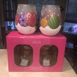 New In Box Lolita 2 stemless Wine Glasses Sells For 29.99 selling For 10.00