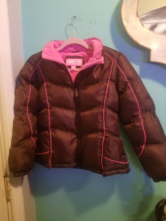 WTX BROWN FLEECE NYLON JACKET/COAT..SIZE MED 10/12..GREAT CONDITION!