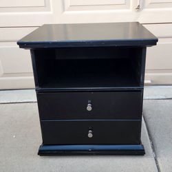 Black Single Drawer Nightstand
