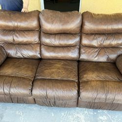 Leather Recliner Sofa