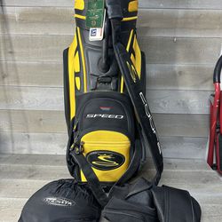 Cobra Custom Fit To Speed Black & Yellow Staff Bag w/ 6 Way Club Compartments