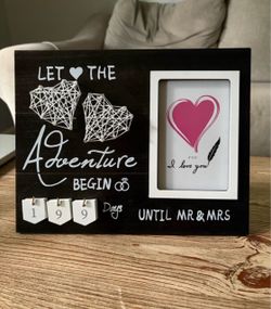 Wedding Countdown Sign with Photo Frame