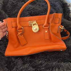 Brand New Michael Kors Hamilton Orange Satchel