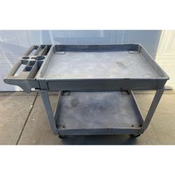 Gray Plastic Utility Cart with Wheels