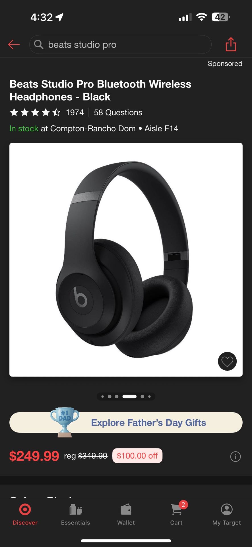 Beats Studio Pro Bluetooth Wireless Headphones