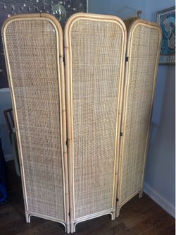 Rattan Room Divider 3 Panel