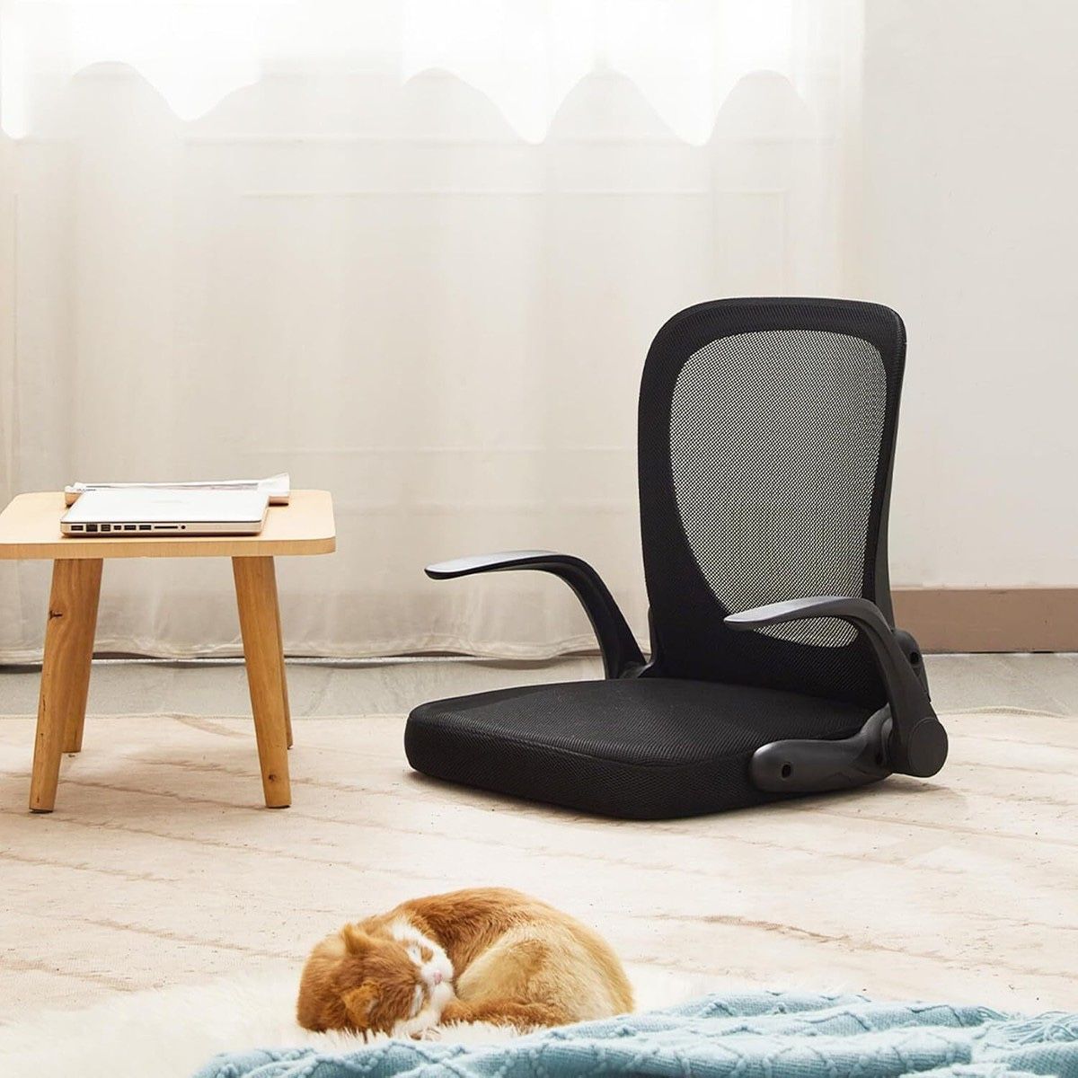 Foldable Ergonomic Floor Chair with Back Support for Gaming Meditation Reading