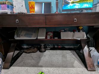 Sleek Brown Wood Desk