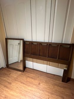 Authentic MCM headboard and mirror