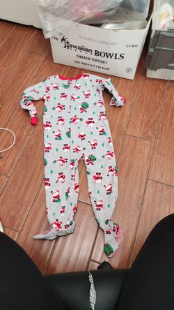 Kids Christmas Santa Footed Pajama Onesie 5T