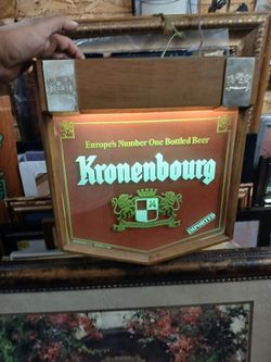 vintage lighted Kronenbourg beer mirror sign