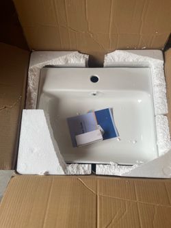Turner Vitreous China 20 in. W x 16 in. D x 5 in. H Wall-Mount/Vessel Sink with Faucet Hole and Overflow in White