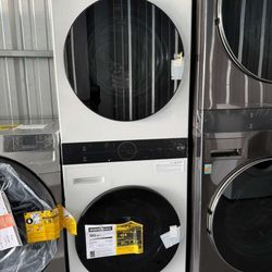 New Compact Single Unit LG WashTower™ with Center Control™ 2.4 cu. ft. Front Load Washer and 4.2 cu. ft. Electric Ventless HeatPump™ Dryer