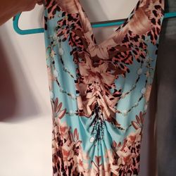 Ladies Long Summer Dress, Lg