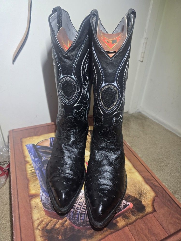 Los Altos Ostrich Boots Size 8