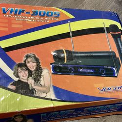 NEW VocoPro VHF-3005 Twin Channel Dual Wireless Microphone System w Receiver Mic NEW