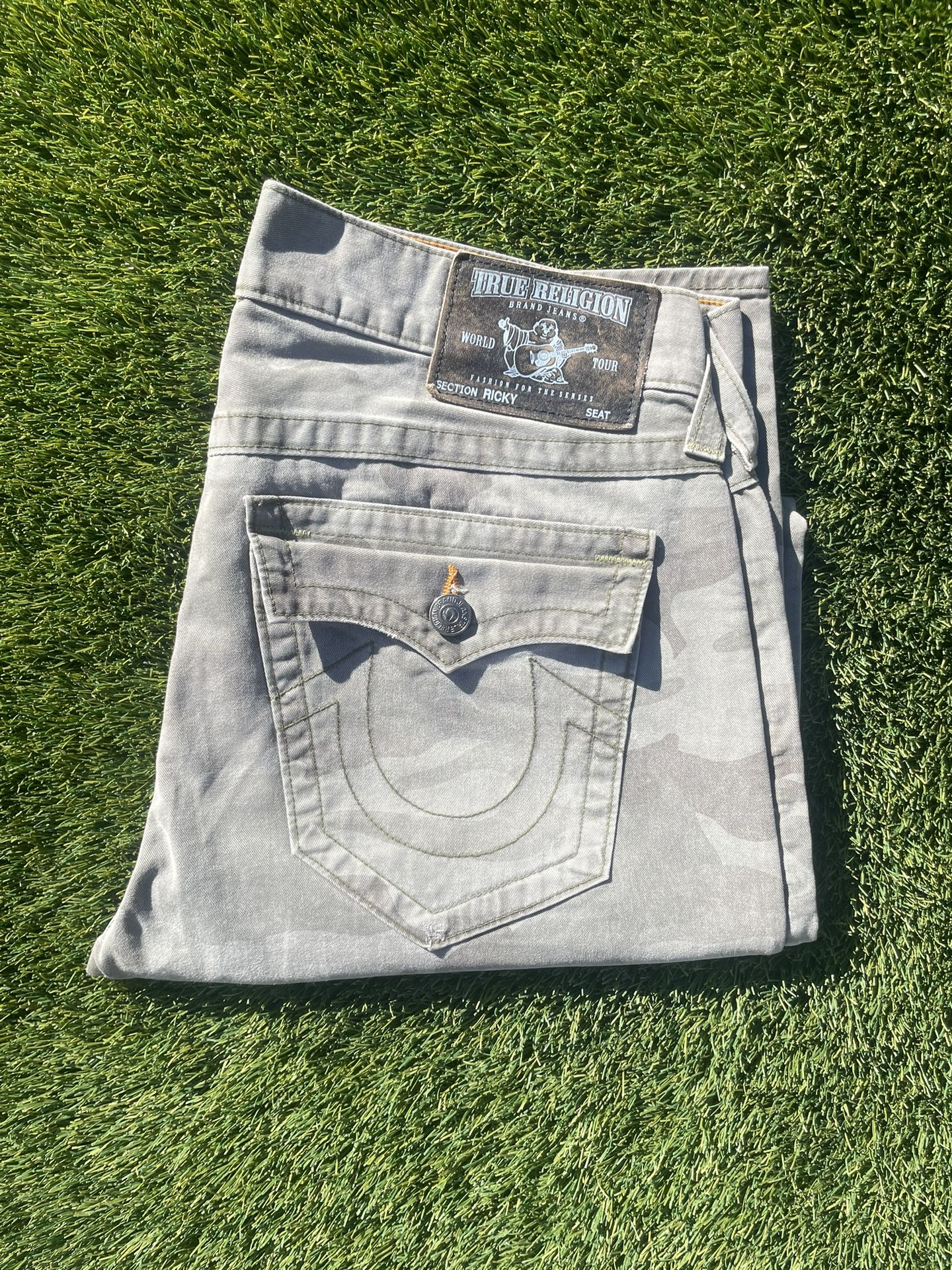 Vintage True Religion Camo Grey Pattern Size 34 