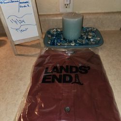 Lands End Men's Traditional Fit Flagship Flannel Shirt Rich Burgundy, NWT