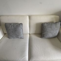 Convertible White Loveseat Couch