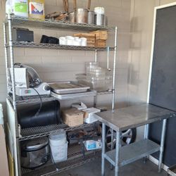 Metal Restaurant Dish/Storage Racks & Tables