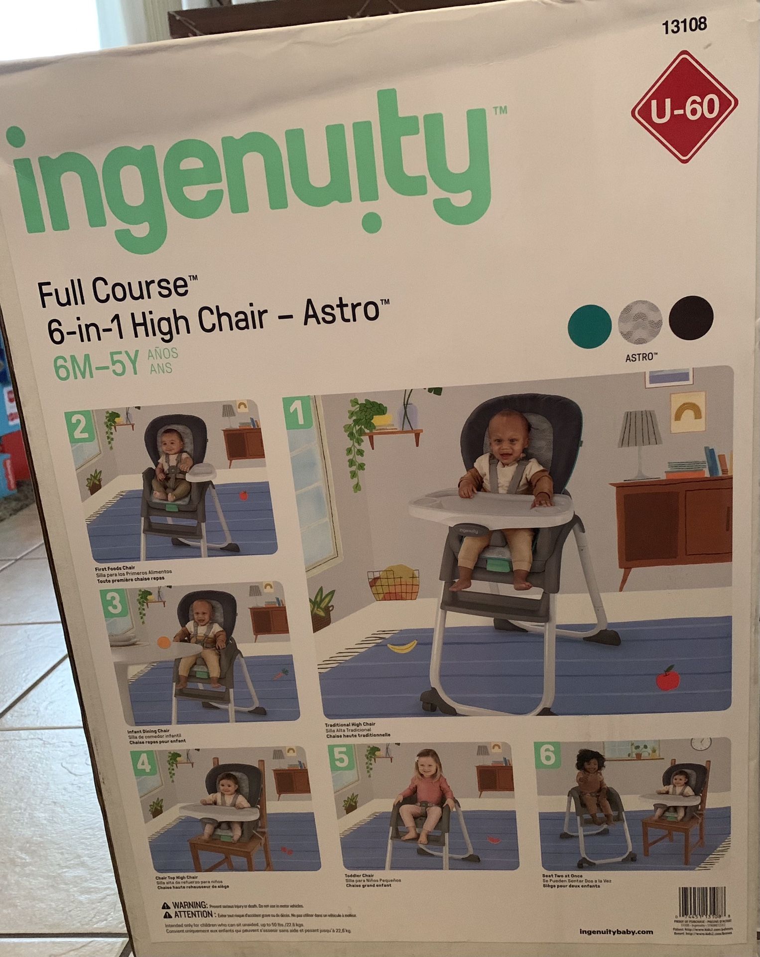 Ingenuity 6 In 1 High Chair-Astro