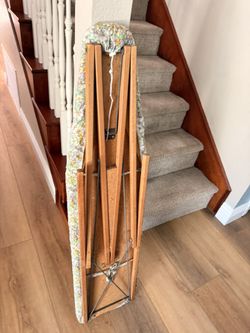 Wooden Vintage Ironing Board with Floral Cover