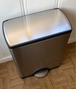 simplehuman 50L Rectangular Step Trash Can, Stainless Steel