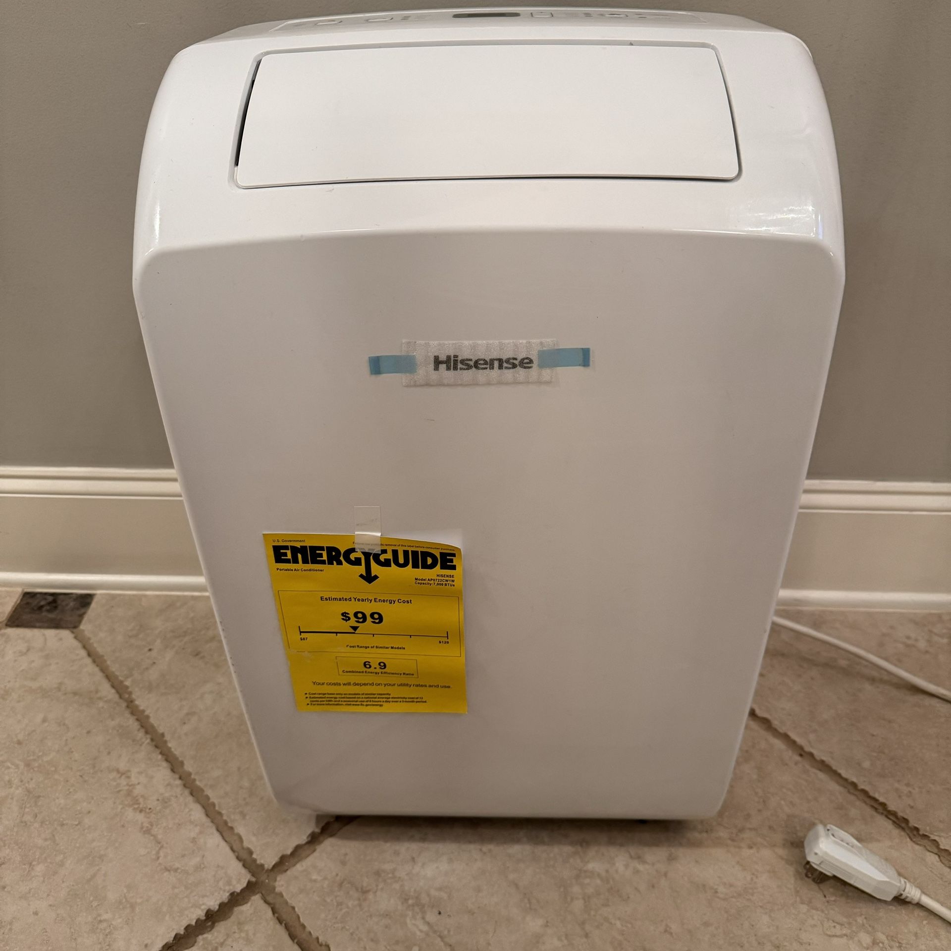 Hisense 7000 BTU Portable Air Conditioner With Remote Control