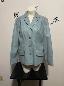 Small Terry Lewis blue 100% leather jacket (women’s)