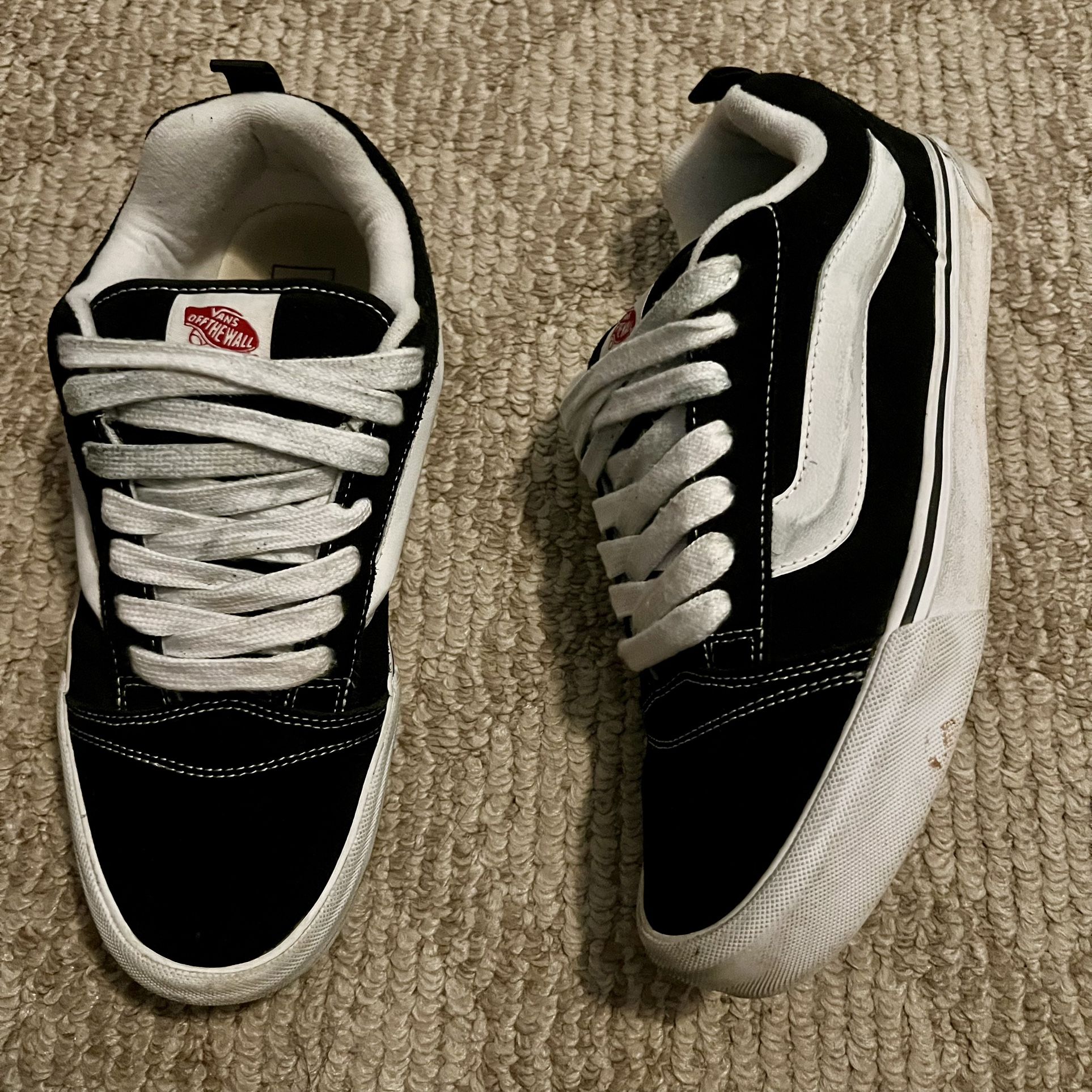 Size 12 Vans Knu Skool Black White