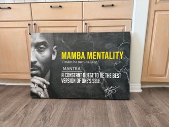 Kobe Bryant Mamba Mentality Canvas Wall Art – Motivational Basketball Decor