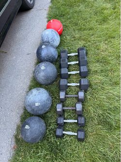 Fitness Workout Set, Rogue, Rubberized Dumbbells