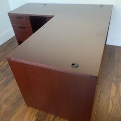 Desk L Shape 66”x66” With Drawers Mahogany Sale! New!