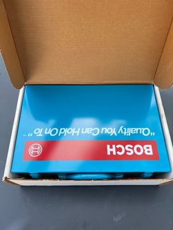 New NOS Vintage Bosch Blue Metal Drill Carrying Case Tool Box Storage Chest USA